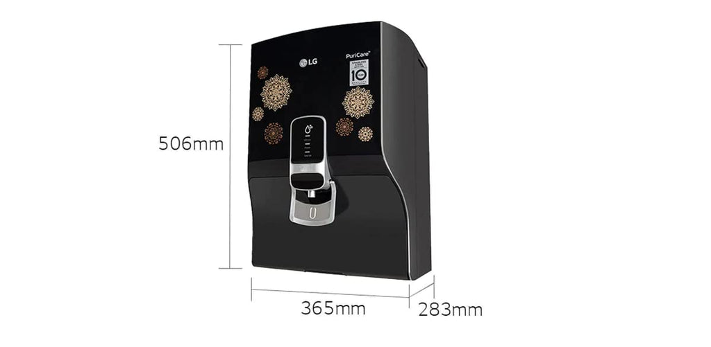 LG WW155NPB 8L RO+UV Water Purifier with Stainless Steel Tank, Digital Sterilizing Care & In-Tank UV LED – Black