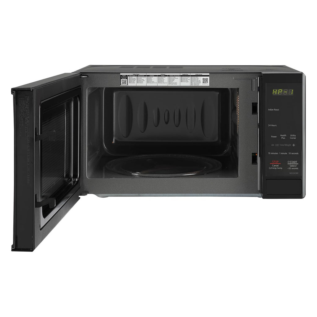 LG MS2043BR 20 L Solo Microwave Oven (Black) – i-Wave Technology, Anti-Bacterial Cavity, Steam Clean, 44 Auto Cook Menus, Energy Saving