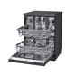LG DFB424FM 14 Place Setting Dishwasher | TrueSteam, QuadWash, EasyRack Plus, Wi-Fi Enabled, Matte Black, Inverter Direct Drive Motor | Freestanding Dishwasher for Indian Kitchens