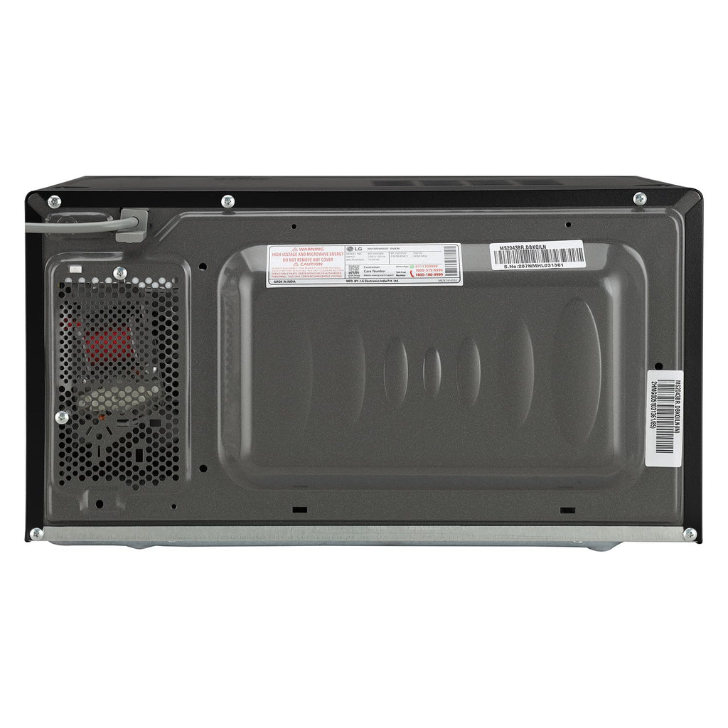 LG MS2043BR 20 L Solo Microwave Oven (Black) – i-Wave Technology, Anti-Bacterial Cavity, Steam Clean, 44 Auto Cook Menus, Energy Saving