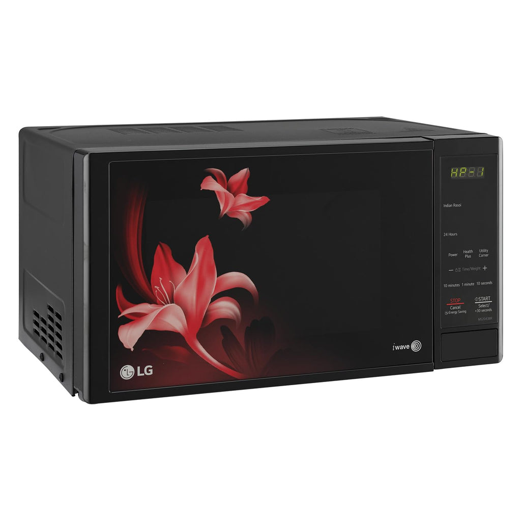 LG MS2043BR 20 L Solo Microwave Oven (Black) – i-Wave Technology, Anti-Bacterial Cavity, Steam Clean, 44 Auto Cook Menus, Energy Saving