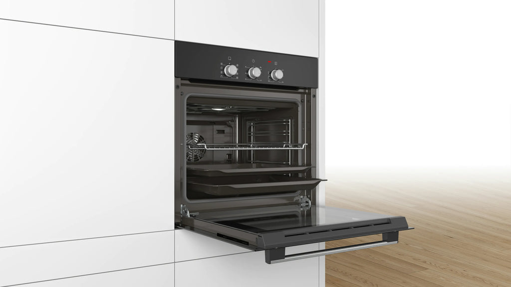 Bosch HBF031BA0I Serie 2 66L Built-In Oven (Black, EcoClean, Fast Preheat, 5 Cooking Modes)