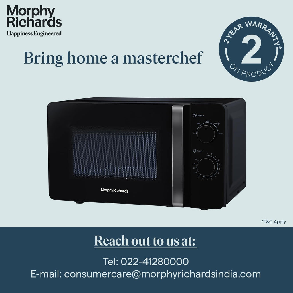 Morphy Richards 20MWS 20 Litres Solo Microwave Oven with Large Turntable Black
