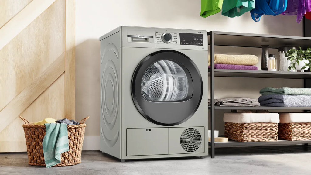 Bosch WQG24108IN Series 4 9 Kg Heat Pump Tumble Dryer (Silver Inox) with A++ Energy Rating, AutoDry Sensor, Anti-Vibration Design & Fabric Care Programs