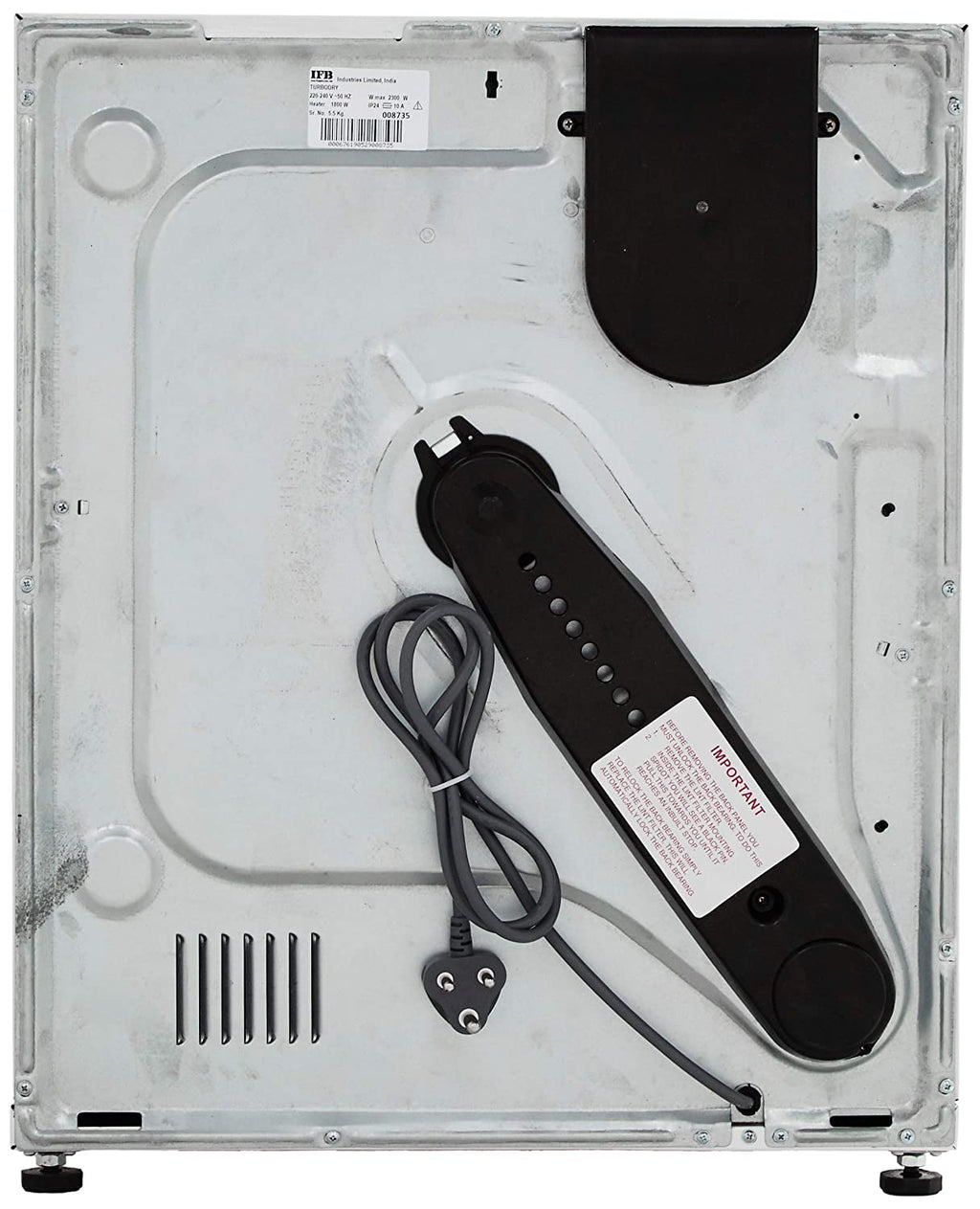 IFB Turbo Dry 550 5.5 Kg 100% Clothes Dryer with Stainless Steel Drum and Anti-Crease Function (White)