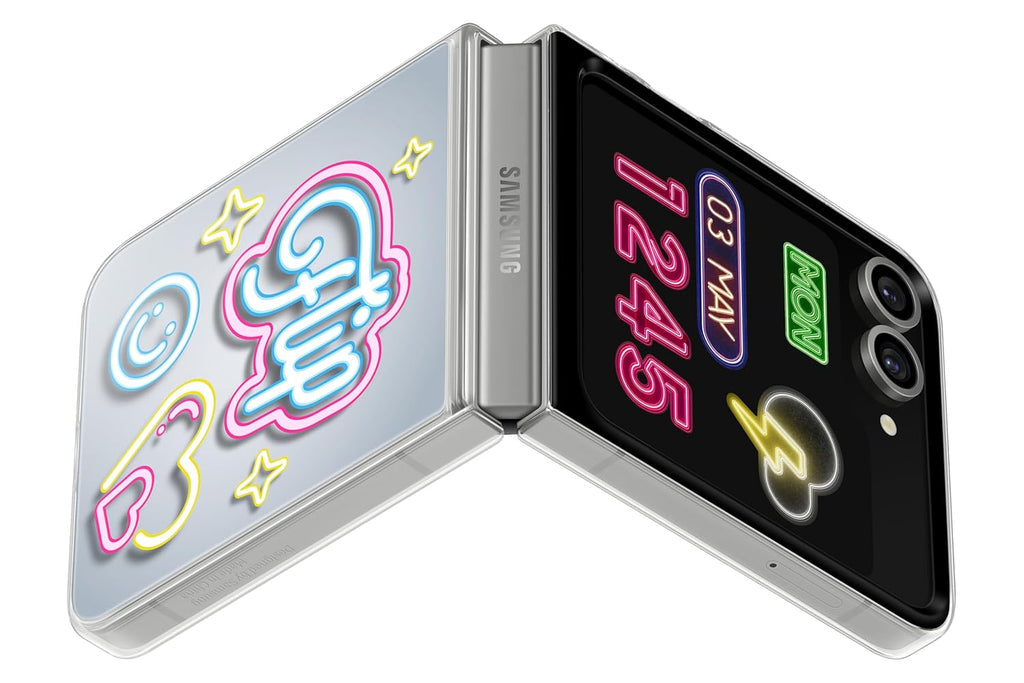 Samsung Galaxy Z Flip6 Flipsuit Case – Neon Card Gray | LED Animation | Eco-Friendly | Suraj Electronics Delhi NCR