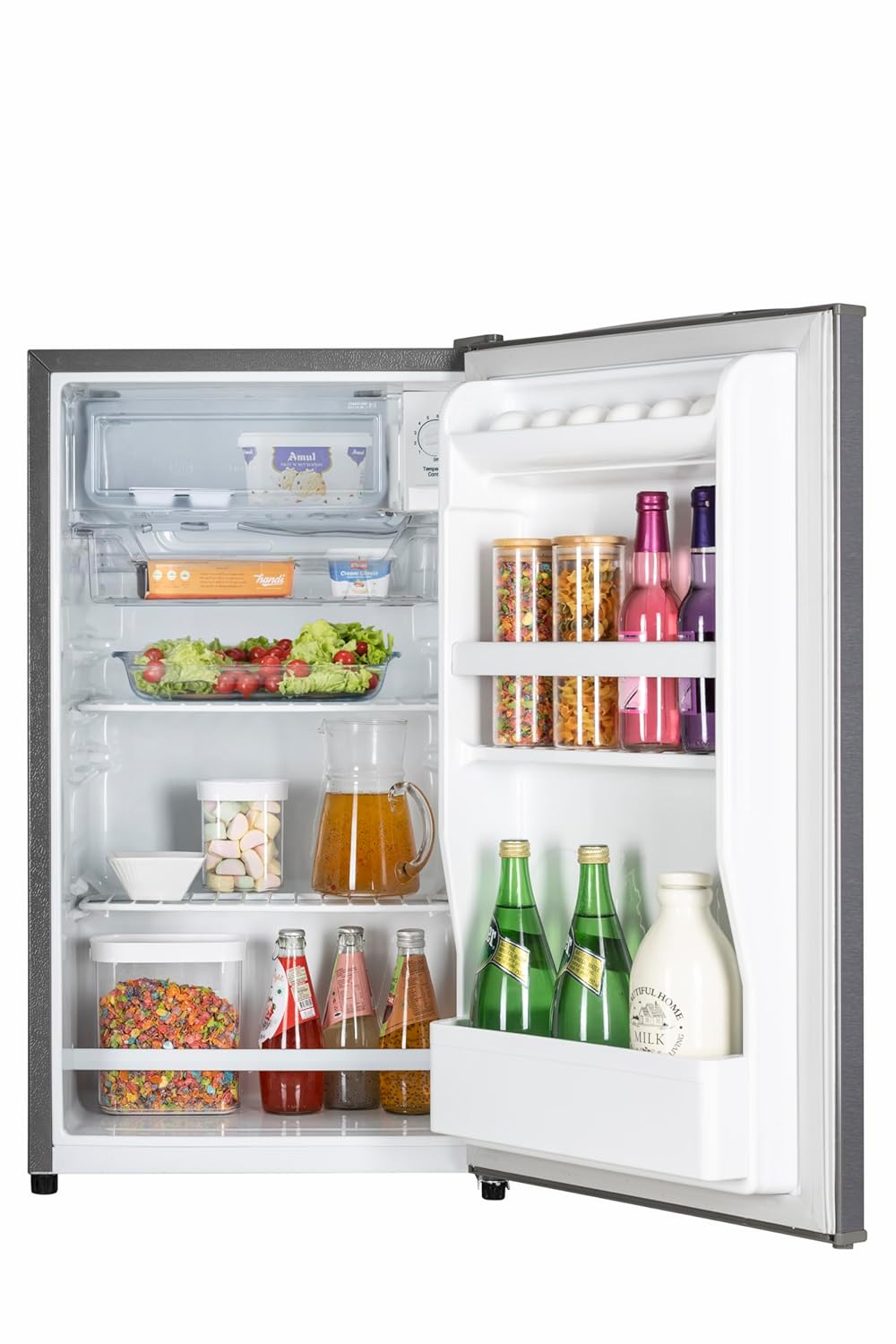 LG GL-M131RDSB 90L, 1 Star, Direct Cool Single Door Mini Refrigerator with Door basket, Chiller Tray, Freezer Section - Compact Size - Ideal for Home, Office and Dorm Rooms ( Dazzle Steel)