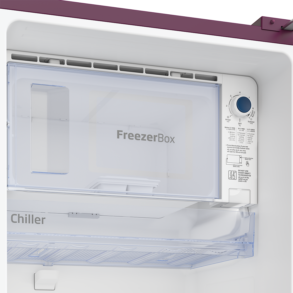 Voltas Beko RDC220B/W0FPE0M 185L 4 Star Direct Cool Single Door Refrigerator (Dahlia Wine) – FreshBox™, SafeBox™, FlexLift™, Toughened Glass Shelves