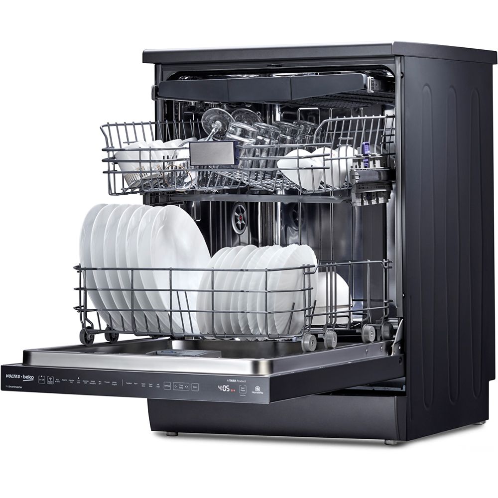 Voltas Beko DF15A 15 Place Setting Dishwasher (Anthracite) | CornerIntense™ | Wi-Fi Smart Control | ProSmart™ Inverter Motor | Made in Turkey