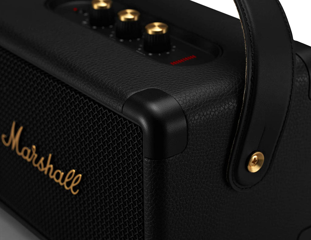 Marshall Kilburn II Portable Bluetooth Speaker (Black & Brass) | 20+ Hours Playtime | Multi-Directional Sound | IPX2 Water Resistant | Bluetooth 5.0 aptX | Premium Rugged Design