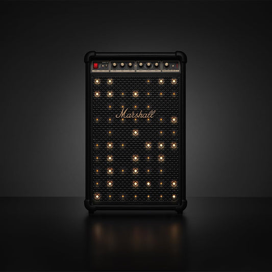 Marshall Bromley 750 Portable Wireless Party Speaker - Loud Stereo Sound with Bass and Treble Controls | Bluetooth, 3.5 mm Aux, RCA, Microphone, Instrument Inputs | LED Lights - Black and Brass