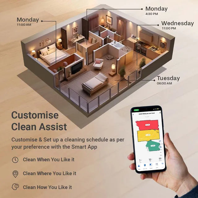 EUREKA FORBES LVac Voice Pro Robotic Vacuum Cleaner & Mop with Wi-Fi Connectivity (Smart Voice Control, Black)