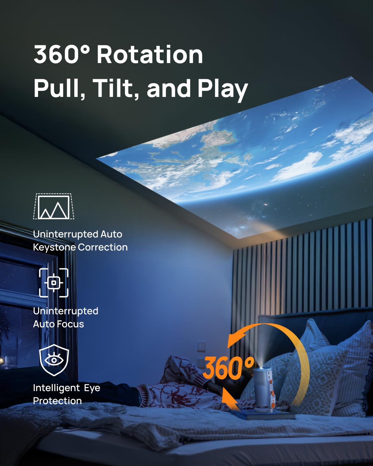 XGIMI MoGo 4 Laser Portable Projector | 550 ISO Lumens, 1080p FHD, Google TV, Harman Kardon Sound, 360° Stand | Suraj Electronics Delhi NCR