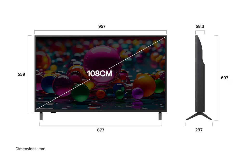 LG 43UA83006LA 43 Inch 4K UHD AI Smart TV  | α7 AI Processor Gen8, HDR10, Filmmaker Mode, Dolby Atmos, webOS 25