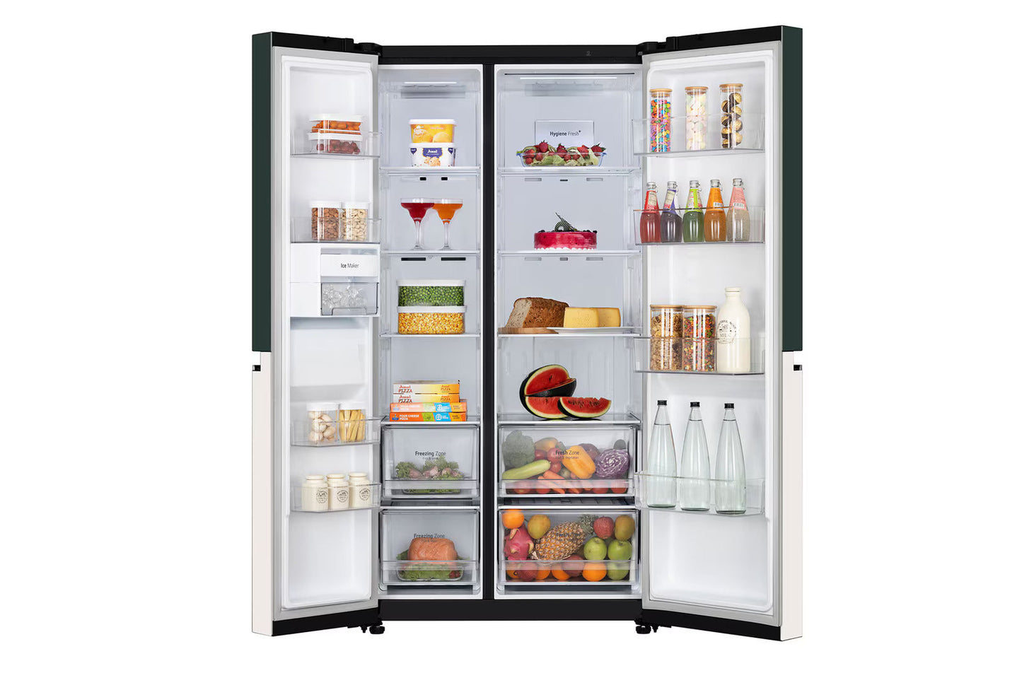 LG GL-B257EET3 650L Side-By-Side Refrigerator with Door Cooling+™, WiFi Convertible, Smart Diagnosis
