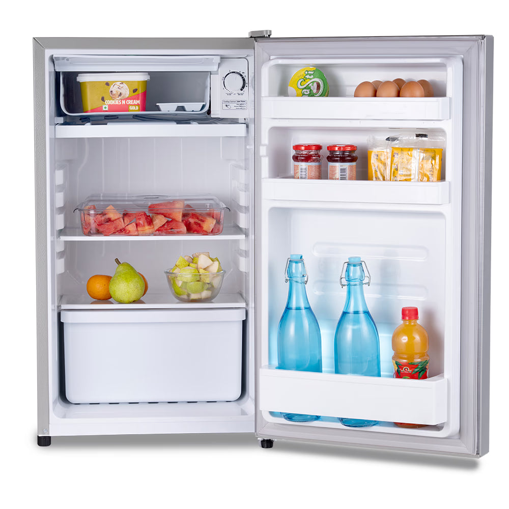 Kelvinator KRC-F100RBPSGS 95L 2 Star Direct Cool Single Door Refrigerator | Inox Grey | Compact Design | Energy Efficient