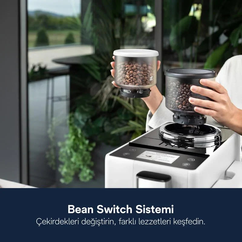 De’Longhi Rivelia EXAM440.55.W | Fully Automatic Coffee Machine | Bean-to-Cup | LatteCrema Hot | 3.5” Touch Display |White Suraj Electronics Delhi NCR