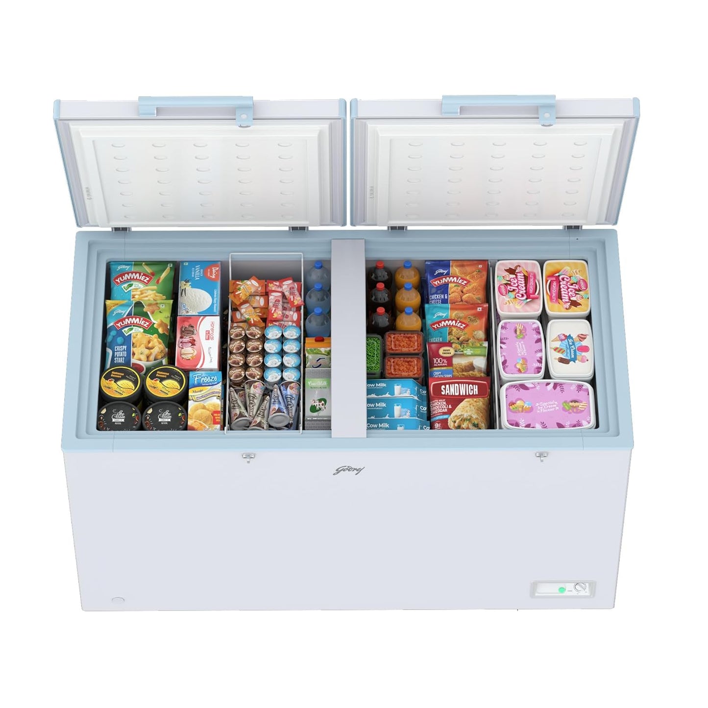 Godrej DH ESNCH 525E 2HCNP RW 505 L Double Door Convertible Deep Freezer, White