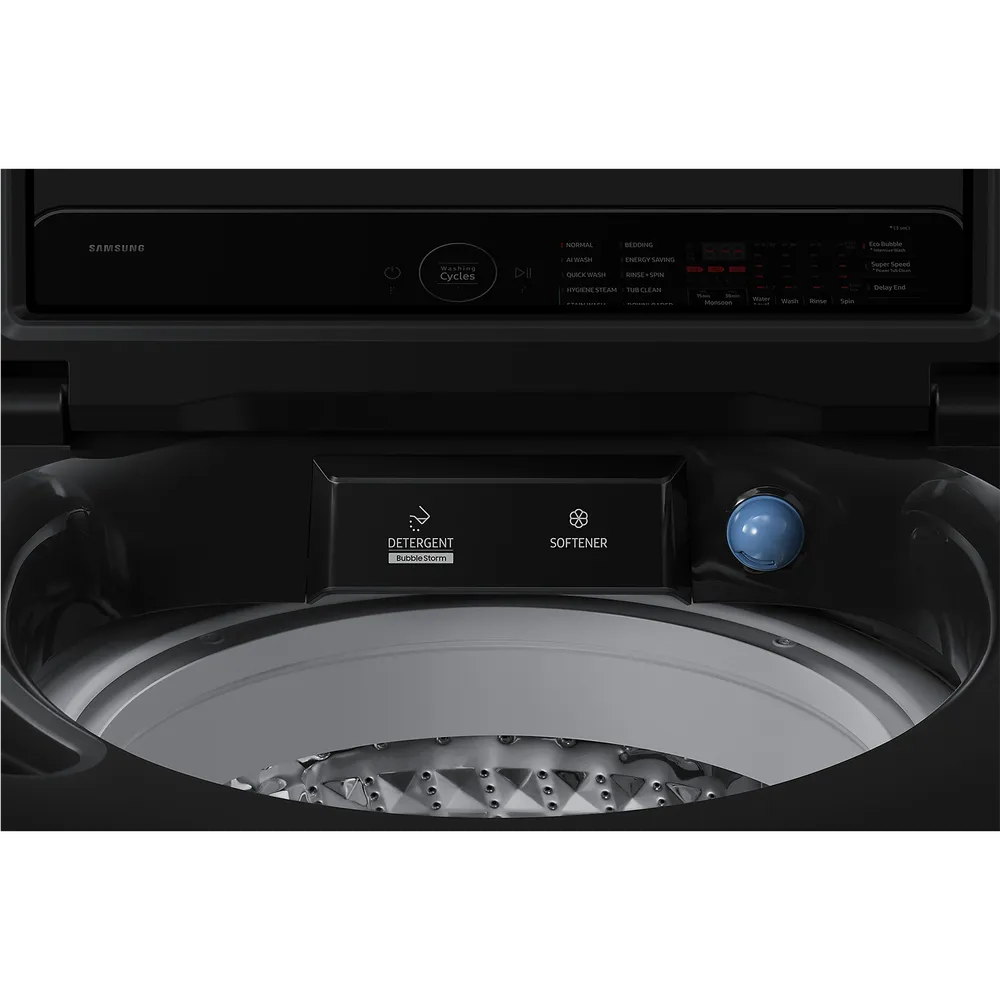 Samsung WA80F12B6BTL 12 Kg 5 Star Inverter Fully Automatic Top Load Washing Machine (Wi-Fi, Eco Bubble, Black Caviar) – Smart Control