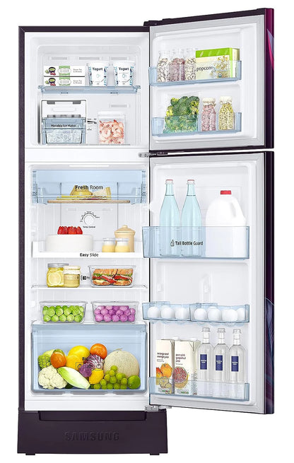 Samsung RT28C31429R/HL 236L 2 Star Inverter Frost-Free Double Door Refrigerator (Paradise Bloom Purple) Base Stand Drawer