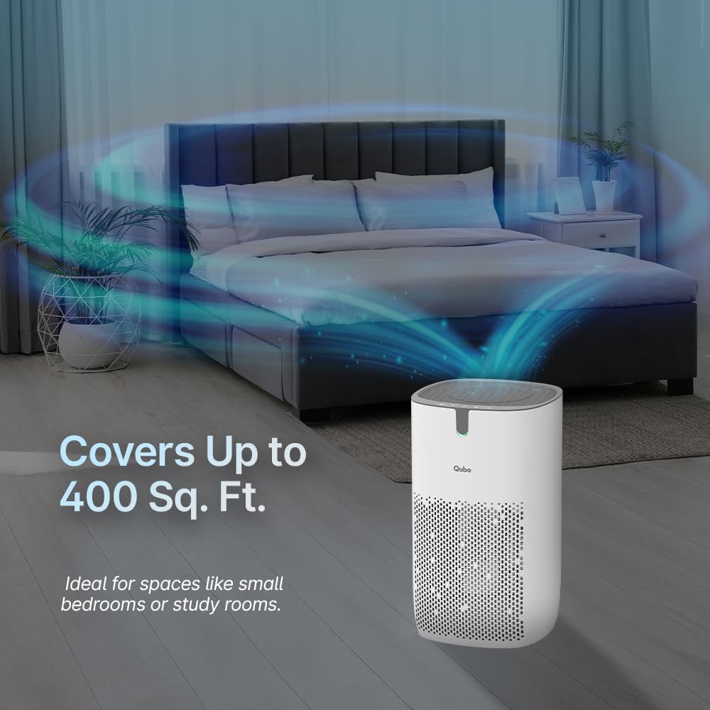 Qubo Smart Air Purifier Q400 | 400 Sq.ft | HEPA H13 | App & Voice Control | 4-Layer Filtration | 9000 Hrs Filter Life | Suraj Electronics Delhi NCR