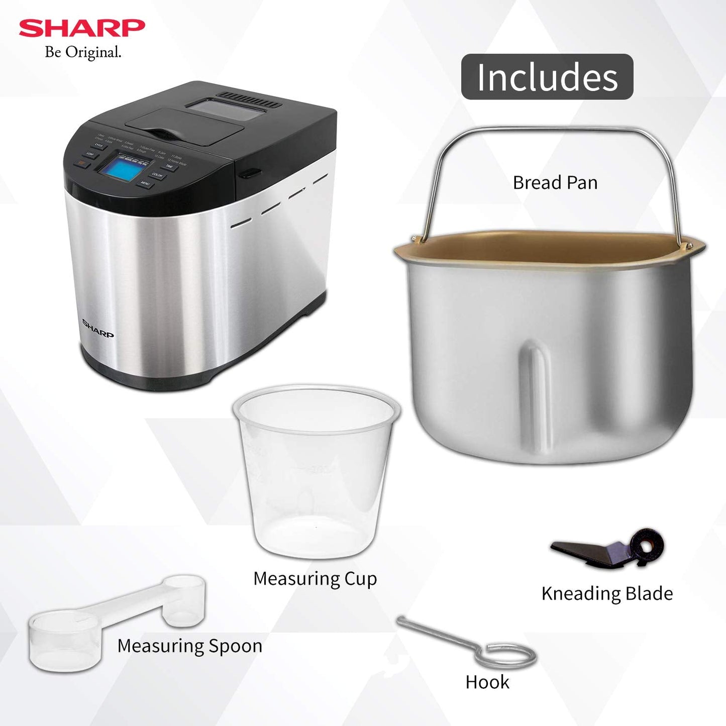 Sharp PE-105-CS Bread Maker (600W, 12 Auto Menus, Gluten-Free, Fruit &amp; Nut Dispenser) | Suraj Electronics Delhi NCR