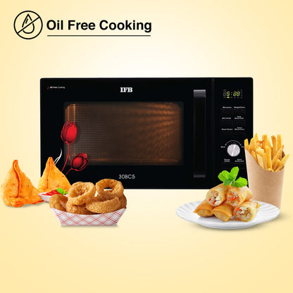 IFB 30BC5 30 Litre Convection Microwave Oven Air Fry and Dual Heaters| Oil-Free Cooking | Steam Clean | 22 Auto Cook Menus | Black | Buy Online at Suraj Electronics