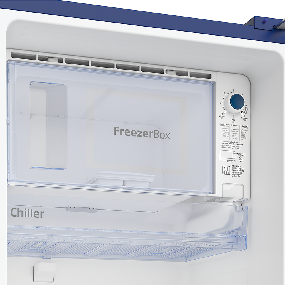 Voltas Beko RDC220C/S0DBE0 185 Litre 3 Star Direct Cool Single Door Refrigerator with FreshBox™ & FlexLift™ | Stabilizer Free | Dahlia Blue