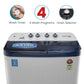 Voltas Beko WTT80DBLT 8 Kg Semi-Automatic Top Load Washing Machine | Double Waterfall | Soft Close Lid | Dual Cassette Filter | 1300 RPM Fast Dry | Sky Blue | Suraj Electronics