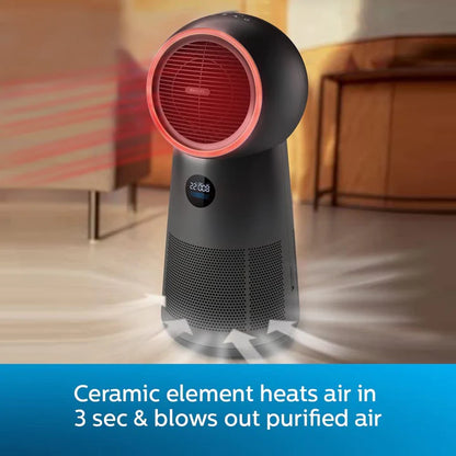 PHILIPS 3-in-1 Air Purifier, Fan & Heater AMF220/65 with 350 Degree Rotation, Removes 99.95% Airborne Pollutant