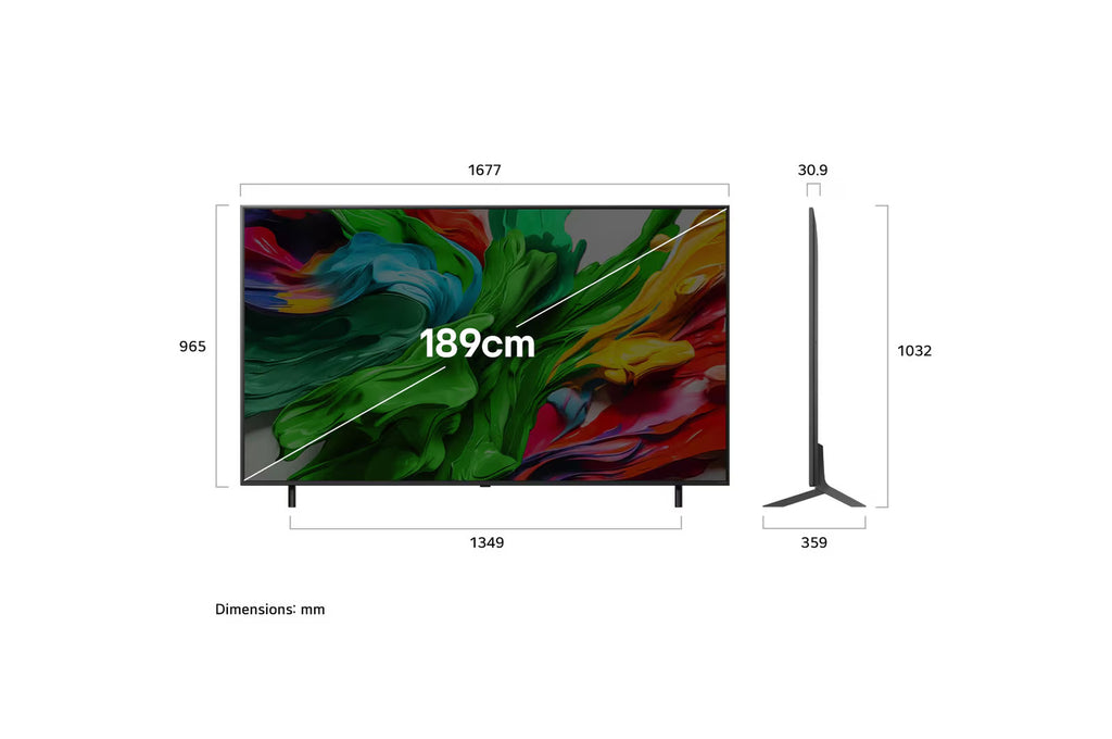LG 75QNED8GA6A 189 cm (75) 4K QNED 8GA MiniLED Smart TV with α8 AI Processor 4K Gen2, FILMMAKER MODE ™, AI Picture Pro with Dolby Vision & Atmos
