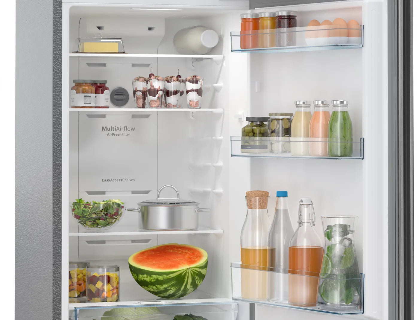 BOSCH CTC29S031I Series 4 269 Litres 3 Star Frost Free Double Door Convertible Refrigerator with Vario Inverter Compressor ( Sparkly Steel)