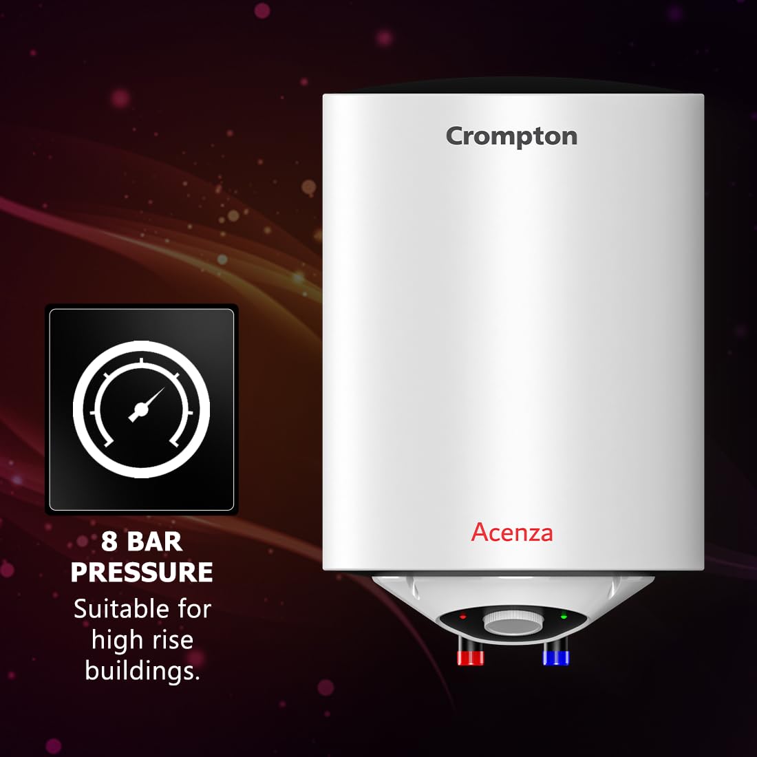 Crompton Acenza 15L Storage Water Heater | 8 Bar | Glassline Tank | 3 Star | Suraj Electronics Delhi NCR