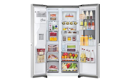 LG GL-X257ABS3 630L Side-by-Side Refrigerator, InstaView, Noble Steel, 3 Star