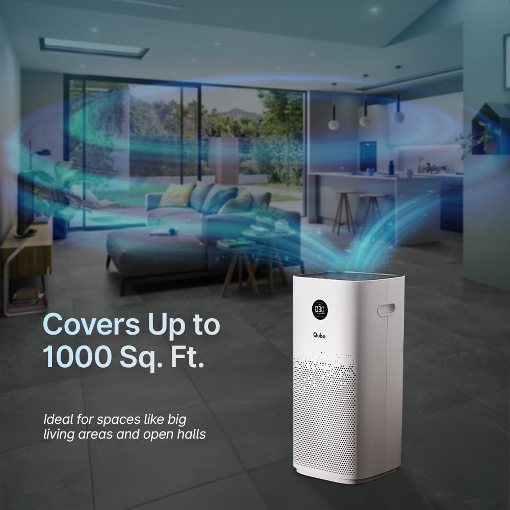 Qubo Smart Air Purifier Q1000 | 4-Layer Filtration | HEPA H13 | QSensAI Smart Mode | App &amp; Voice Control | 1000 Sq. Ft. Coverage | Suraj Electronics