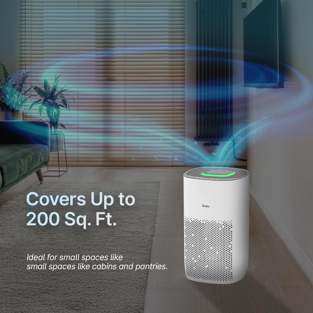 Qubo Smart Air Purifier Q200 | 4-Layer Filtration | HEPA H13 | QSensAI Smart Mode | App &amp; Voice Control | 200 Sq. Ft. Coverage | Suraj Electronics