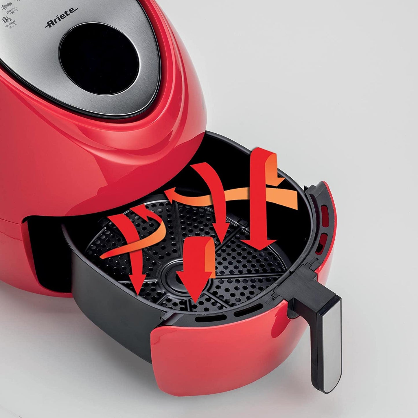 Ariete 4618 Airy Fryer XXL 5.5 L | 1800W | Healthy Frying with Minimal Oil | Cooks Up to 2.5 kg | Odor-Free Cooking | Red | 2-Year Warranty