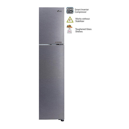 LG GL-N292RDSY 242 L 2 Star Inverter Frost-Free Standard Double Door Refrigerator ( Jet Ice, Dazzle Steel)