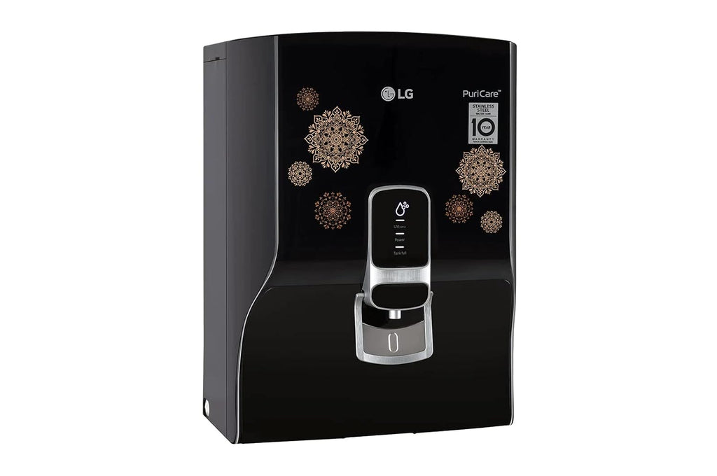 LG WW155NPB 8L RO+UV Water Purifier with Stainless Steel Tank, Digital Sterilizing Care & In-Tank UV LED – Black