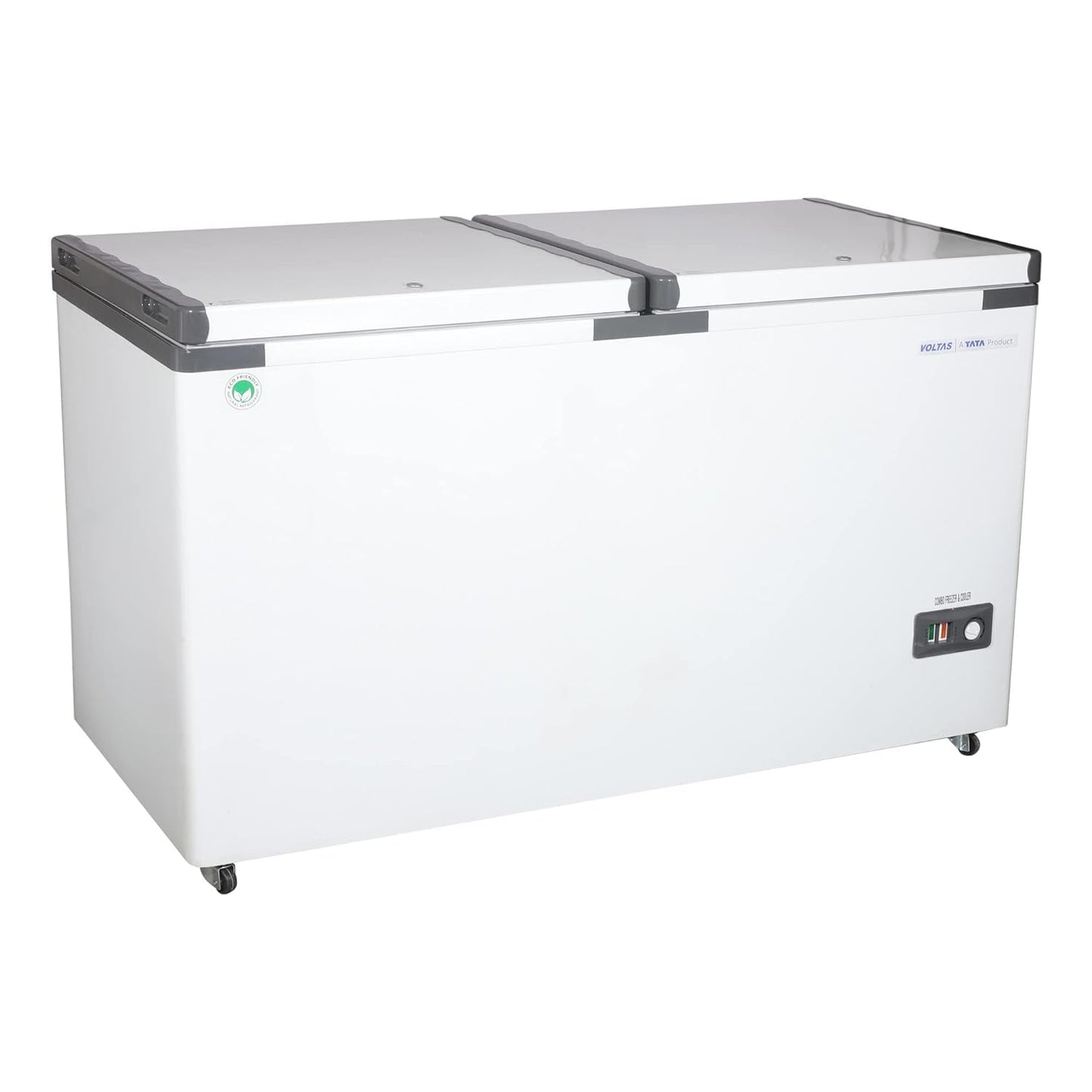 Voltas CB HT 400 DD 400 Litre 2-Door Combo Cooler Cum Freezer | Castor Wheels | White