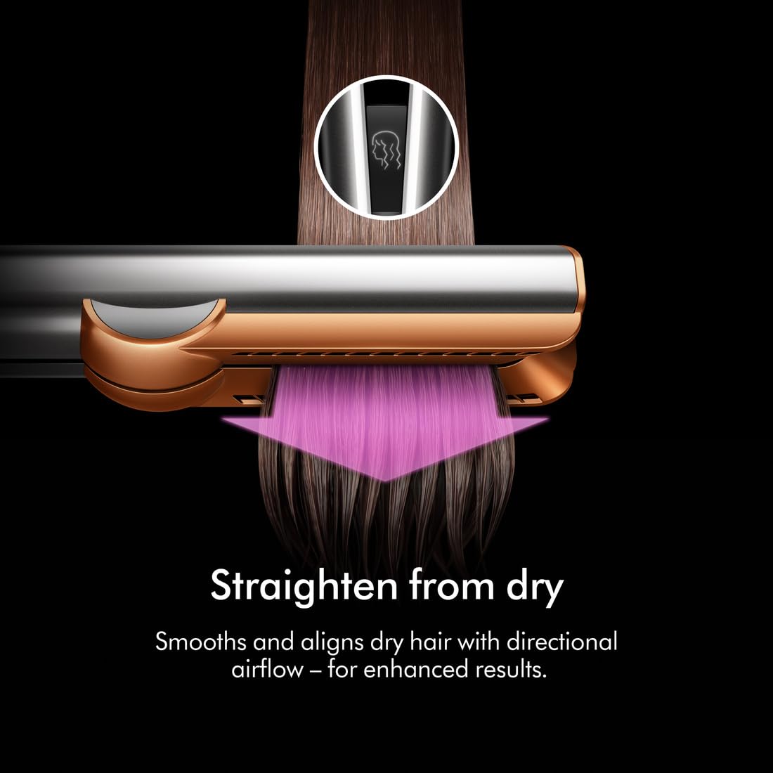 Dyson Airstrait Hair Straightener Red Velvet & Gold | Wet-to-Dry Styling, No Heat Damage, Intelligent Airflow, LCD Display