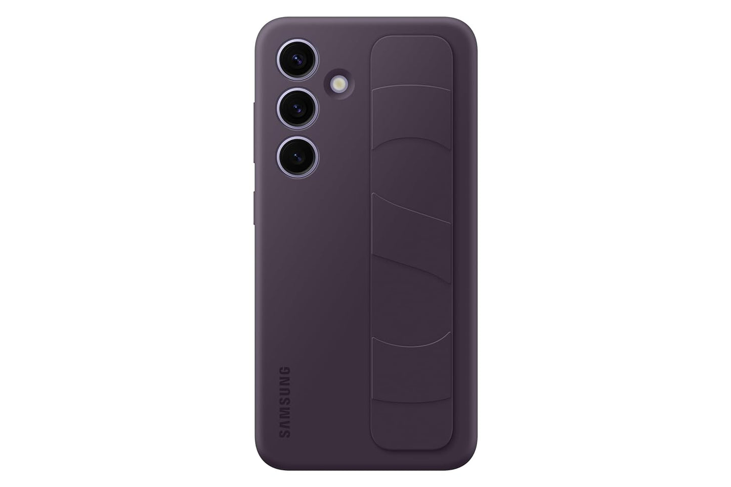 Samsung Galaxy S24 5G Standing Grip Case (Dark Violet) | Soft Silicone Kickstand Cover | Suraj Electronics Delhi NCR