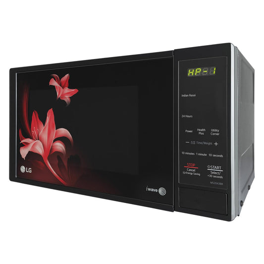 LG MS2043BR 20 L Solo Microwave Oven (Black) – i-Wave Technology, Anti-Bacterial Cavity, Steam Clean, 44 Auto Cook Menus, Energy Saving