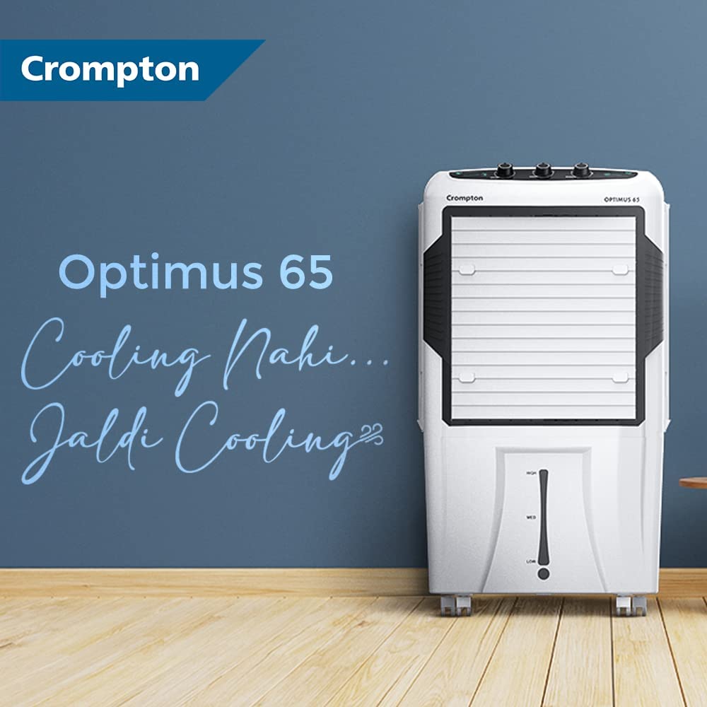 Crompton Optimus 65 Desert Air Cooler | 65 L Tank | Everlast Pump | Large Ice Chamber | Humidity Control | Suraj Electronics Delhi NCR