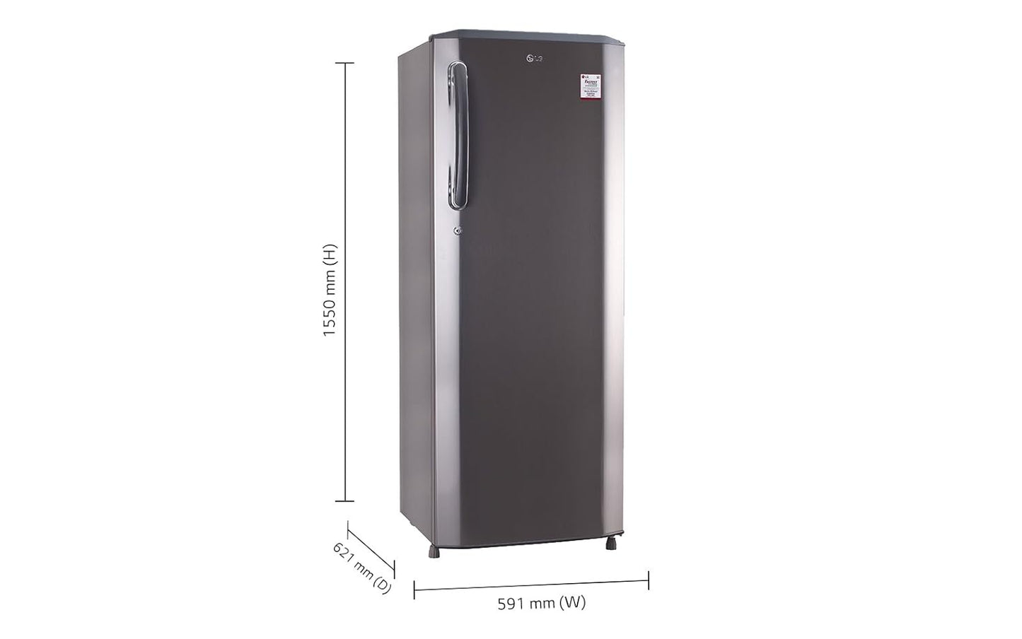 LG GL-B281BPZX 261 L 3 Star Inverter Direct Cool Single Door Refrigerator( Shiny Steel, Fast Ice Making , Gross Volume 270 L)