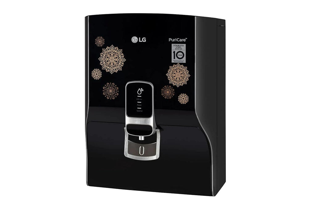 LG WW155NPB 8L RO+UV Water Purifier with Stainless Steel Tank, Digital Sterilizing Care & In-Tank UV LED – Black