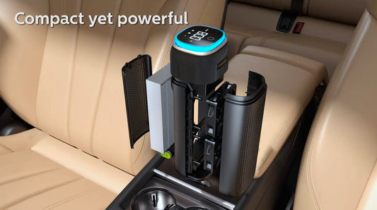 Philips GPS7611 Car Air Purifier, Hepa & Hesa Filter, Dual Fan, Smart App, Antivirul Aroma, Digital Display, Filters 99.9% Ultra Fine Particles 0.004um