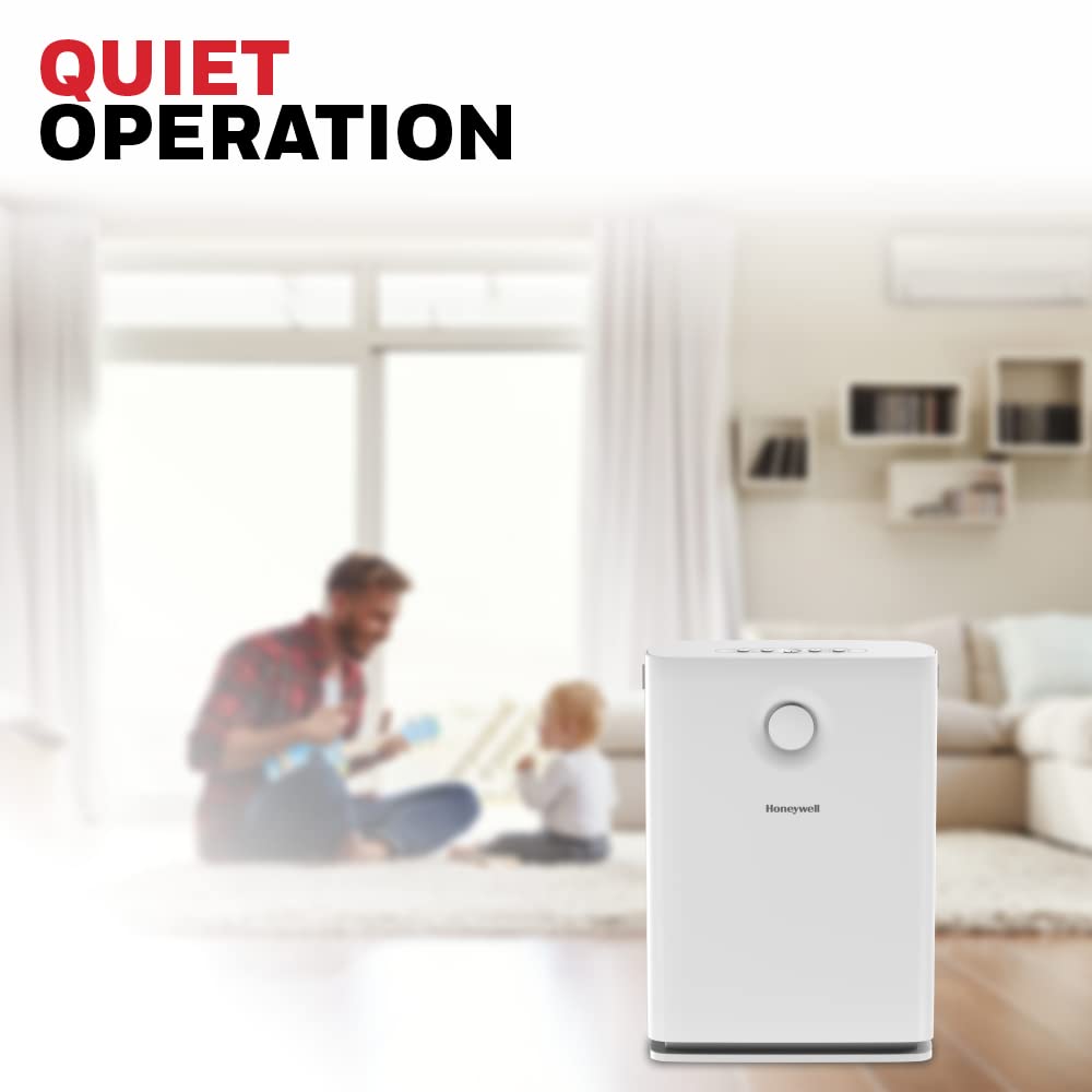 Honeywell Air Touch V3 Air Purifier 4-Stage Filtration with H13 HEPA & Activated Carbon Filter, 300 CADR, Covers 465 sq.ft – White