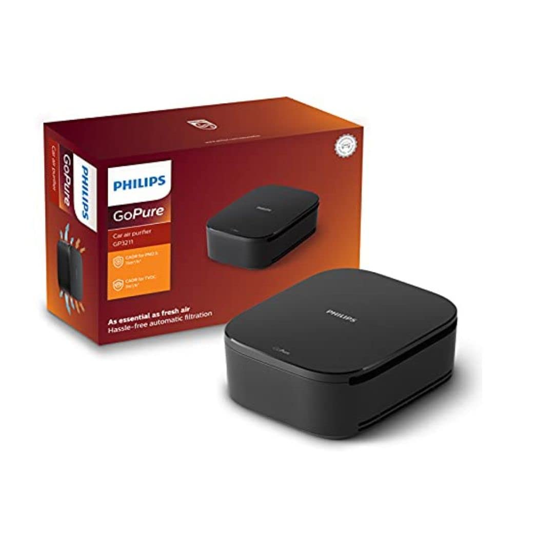 Philips GoPure 3211 Car Air Purifier | HEPA + HESA Filter | Removes PM2.5, NO₂, SO₂ &amp; Odors | Suraj Electronics Delhi NCR