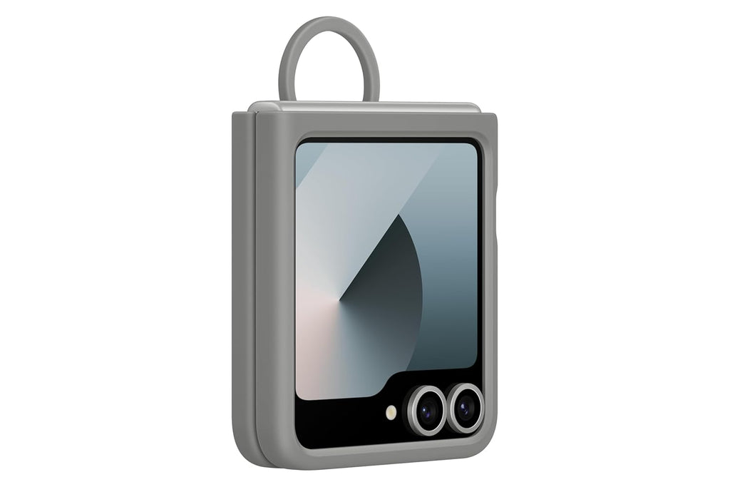 Samsung Galaxy Z Flip6 Silicone Case (Gray) | Slim Soft Touch Ring Grip | Suraj Electronics Delhi NCR